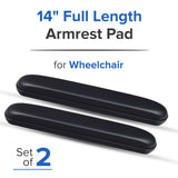 Full Length Vinyl Armrest Pads for Drive Wheelchairs and Transport Chairs (Set of 2)