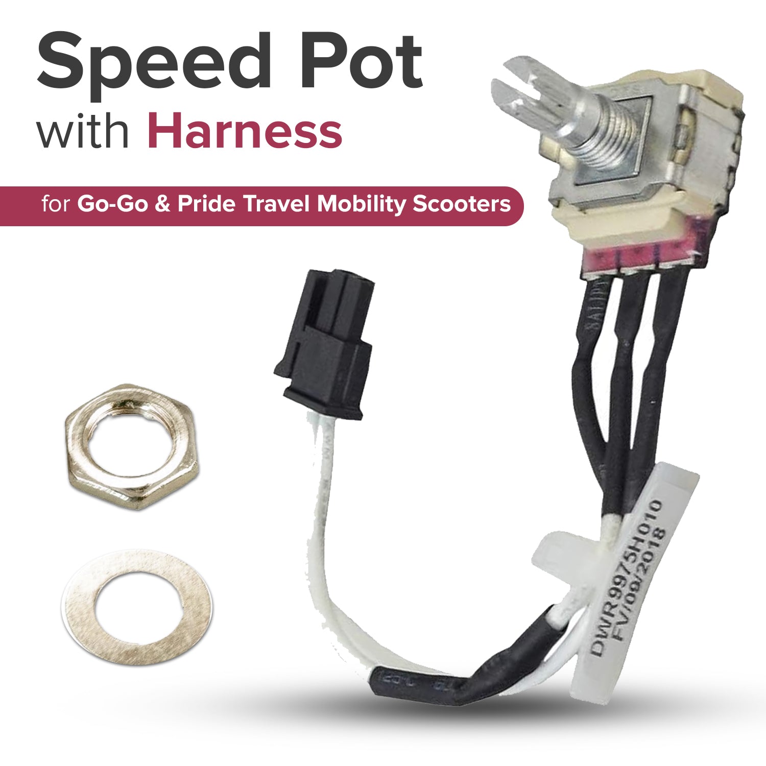 Speed Pot with Harness for Go-Go & Pride Travel Mobility Scooters (DWR9975H010)