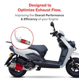 Red Short Performance Exhaust System for GY6 150cc Scooters & Go-Karts (Missing Gasket)