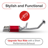 Red Short Performance Exhaust System for GY6 150cc Scooters & Go-Karts (Missing Gasket)