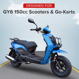 Red Short Performance Exhaust System for GY6 150cc Scooters & Go-Karts (Missing Gasket)