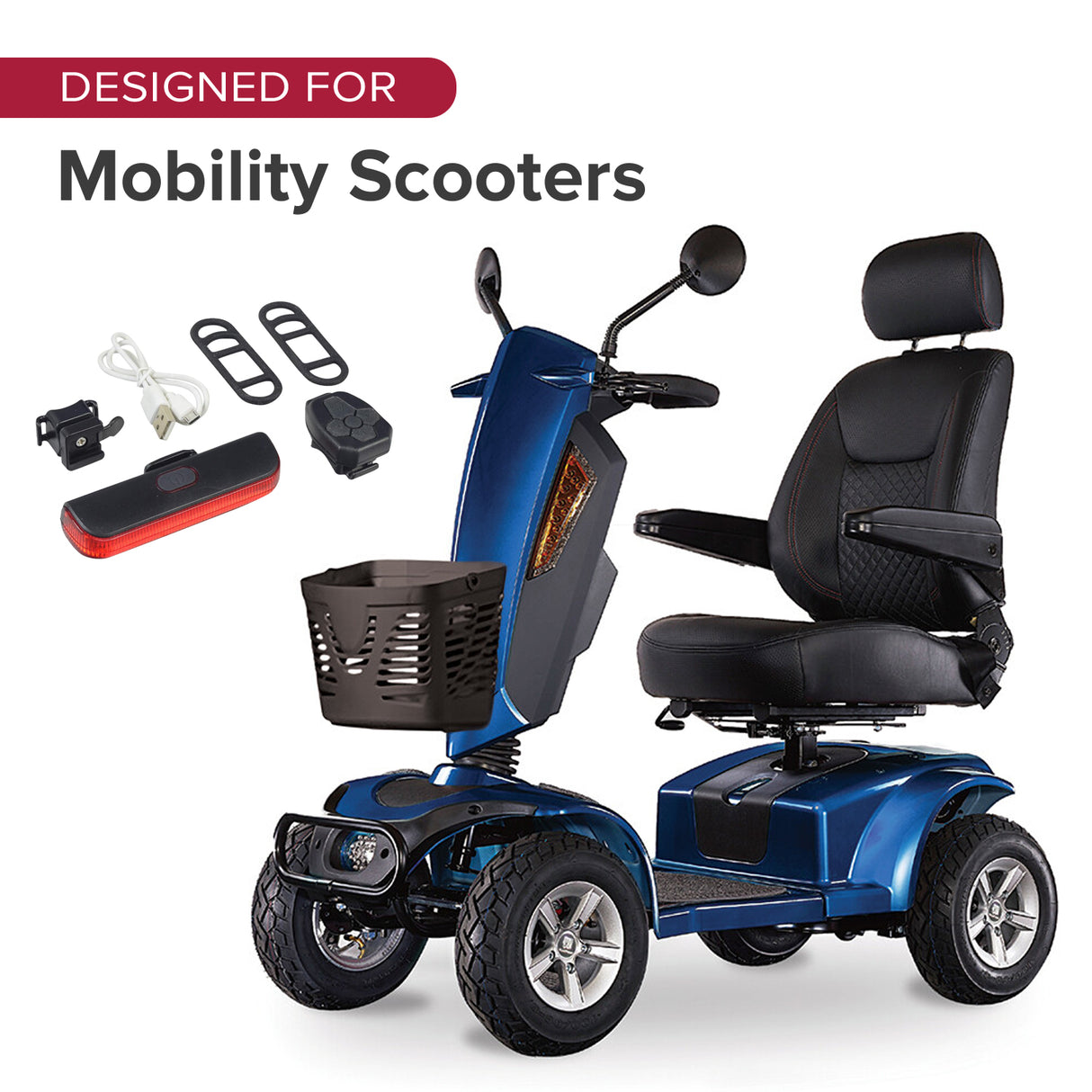 Battery Operated Brake Light & Turn Signal for Mobility Scooters