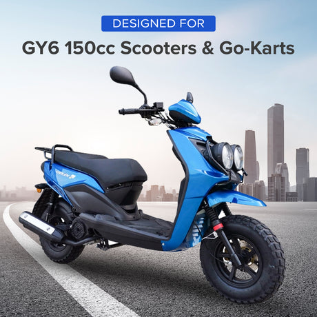 Blue Short Performance Exhaust System for GY6 150cc Scooters & Go-Karts (Missing Gasket & Minor Scratches)