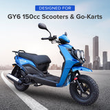 Blue Short Performance Exhaust System for GY6 150cc Scooters & Go-Karts (Missing Gasket & Minor Scratches)