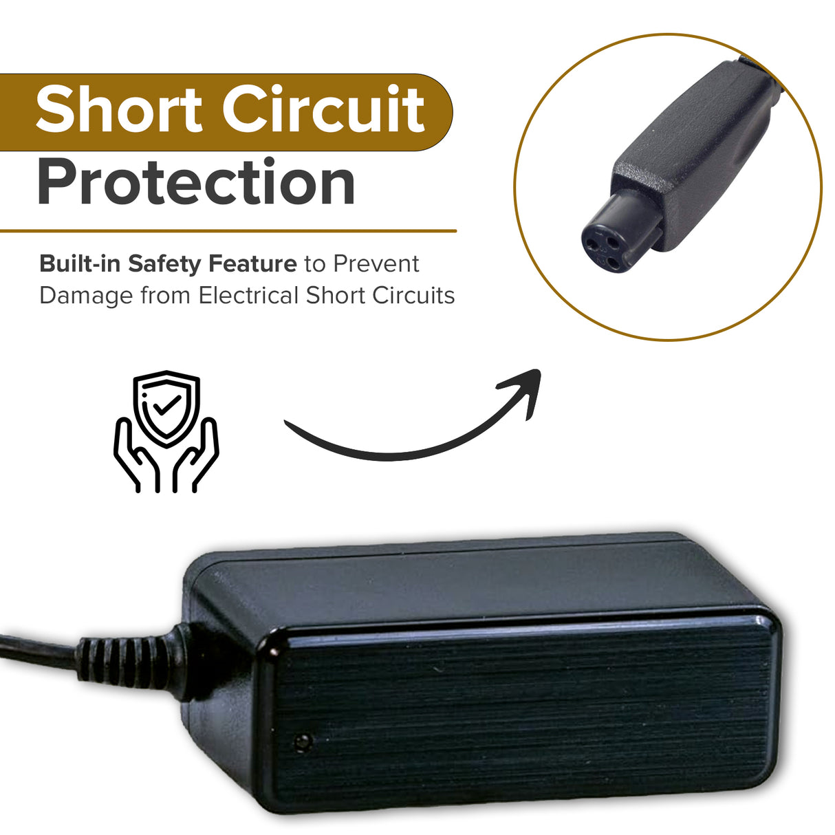12 Volt 0.8 Amp Mini 3-Prong Battery Charger