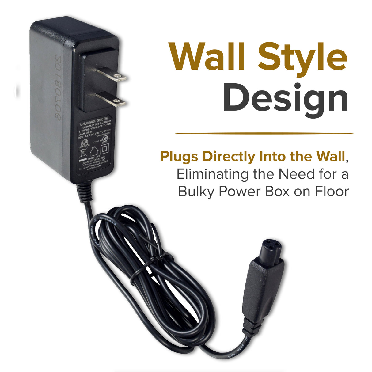 24 Volt 0.6 Amp Mini 3-Prong Wall Style Battery Charger for the Viro Rides Vega Scooter