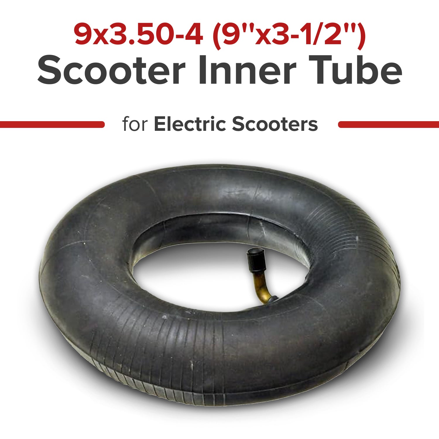 9x3.50-4 (9''x3-1/2'') Scooter Inner Tube with Angled Valve Stem (111027)