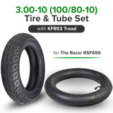 3.00-10 (100/80-10) Tire & Tube Set with KF853 Tread for the Razor RSF650