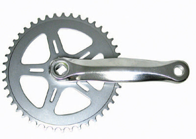 Close-up of the 170x44 Teeth Silver Alloy Single Speed Chain Sprocket, highlighting its detailed gear teeth and polished alloy finish, ideal for bikes and scooters.