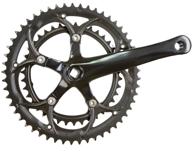 170x53-39 Teeth Alloy Double Speed Chain Sprocket, featuring a black bicycle chainring with a sleek black handle, ideal for enhancing the performance of bikes and scooters.