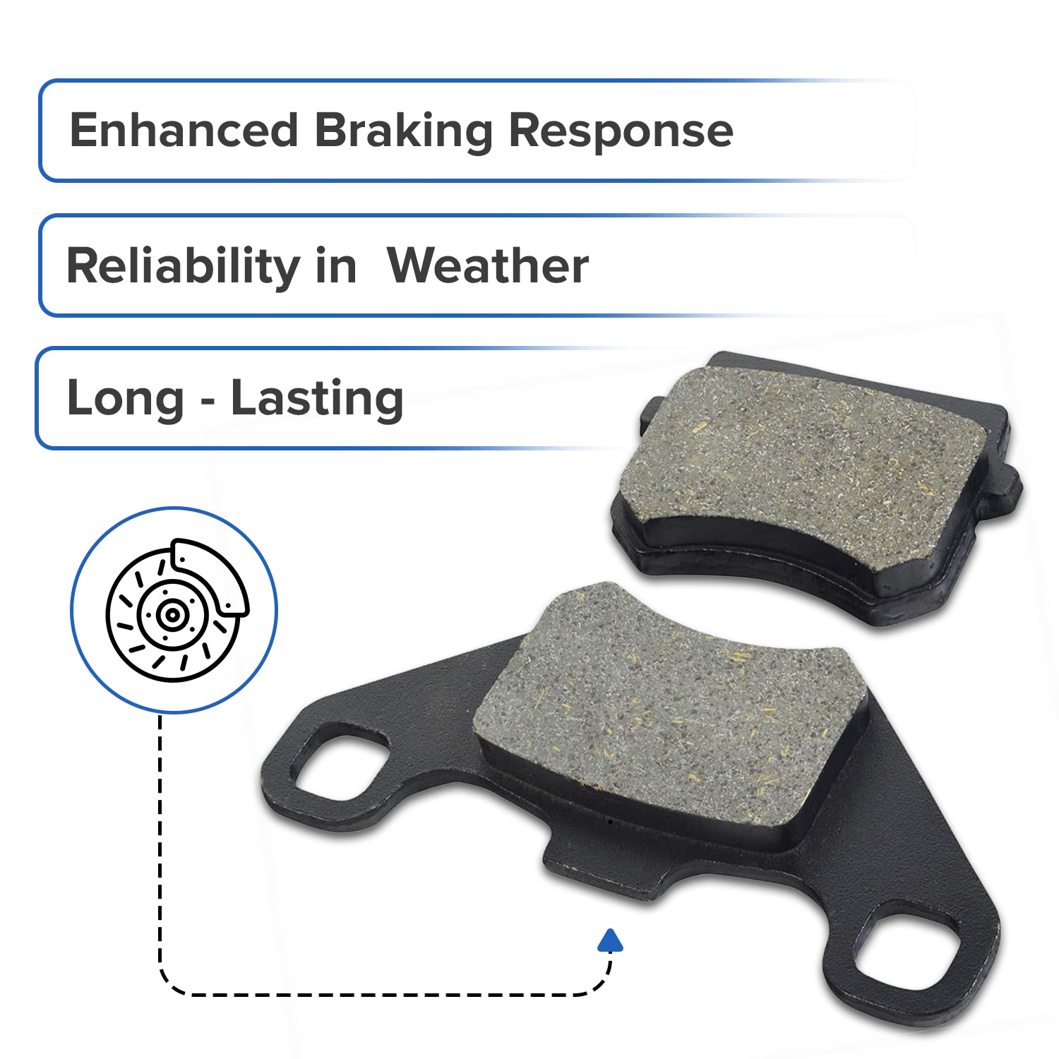 Front Brake Pads for Coleman CK100 & SK100 Go-Karts