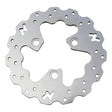 180 mm Brake Disc for Scooters: A high-quality silver circular rotor with multiple holes, designed by NCY, without an offset.