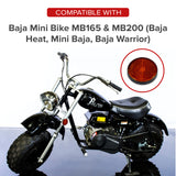 Dark Amber Front Side Reflector for the Baja Mini Bike MB165 & MB200 (Baja Heat, Mini Baja, Baja Warrior)