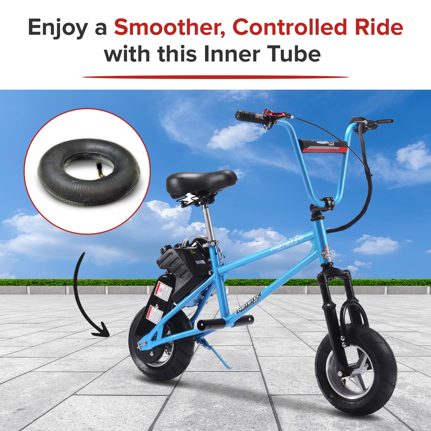 9x3.50-4 (9''x3-1/2'') Scooter Inner Tube with Angled Valve Stem (111027)