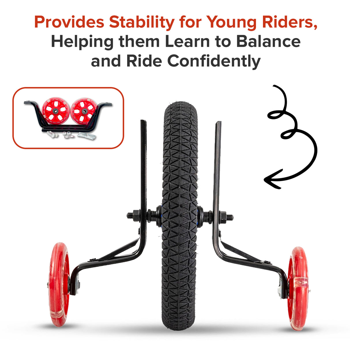 Training Wheels with Brackets & Hardware (Set of 2)