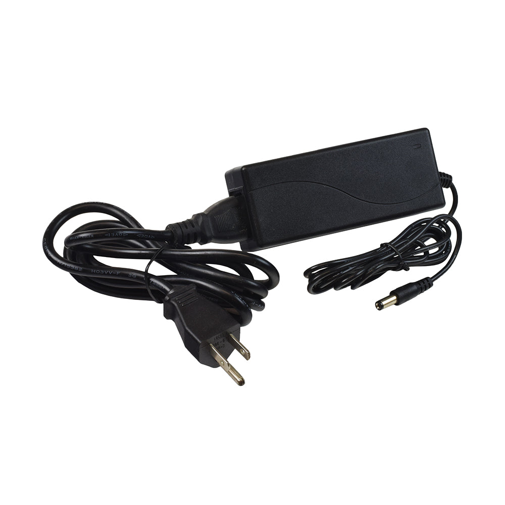 18 Volt 1.5 Amp 2.1mm ID Minimoto Sport Racer Coaxial Battery Charger featuring a black power cord with a coaxial plug, close-up of the barrel connector.