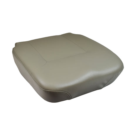 18W x 20D Gray Vinyl Seat Base for Jazzy Select power chair, shown as a cushion with a smooth surface, designed for comfort and compatibility with Hi-Back and Low-profile seat backs.