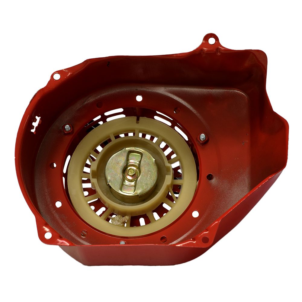 196cc 6.5 HP JF200 Recoil Pull Start with Shroud for the Baja Mini Bike MB165, showing a close-up of the red plastic pull start with a central white circle and metal shroud.