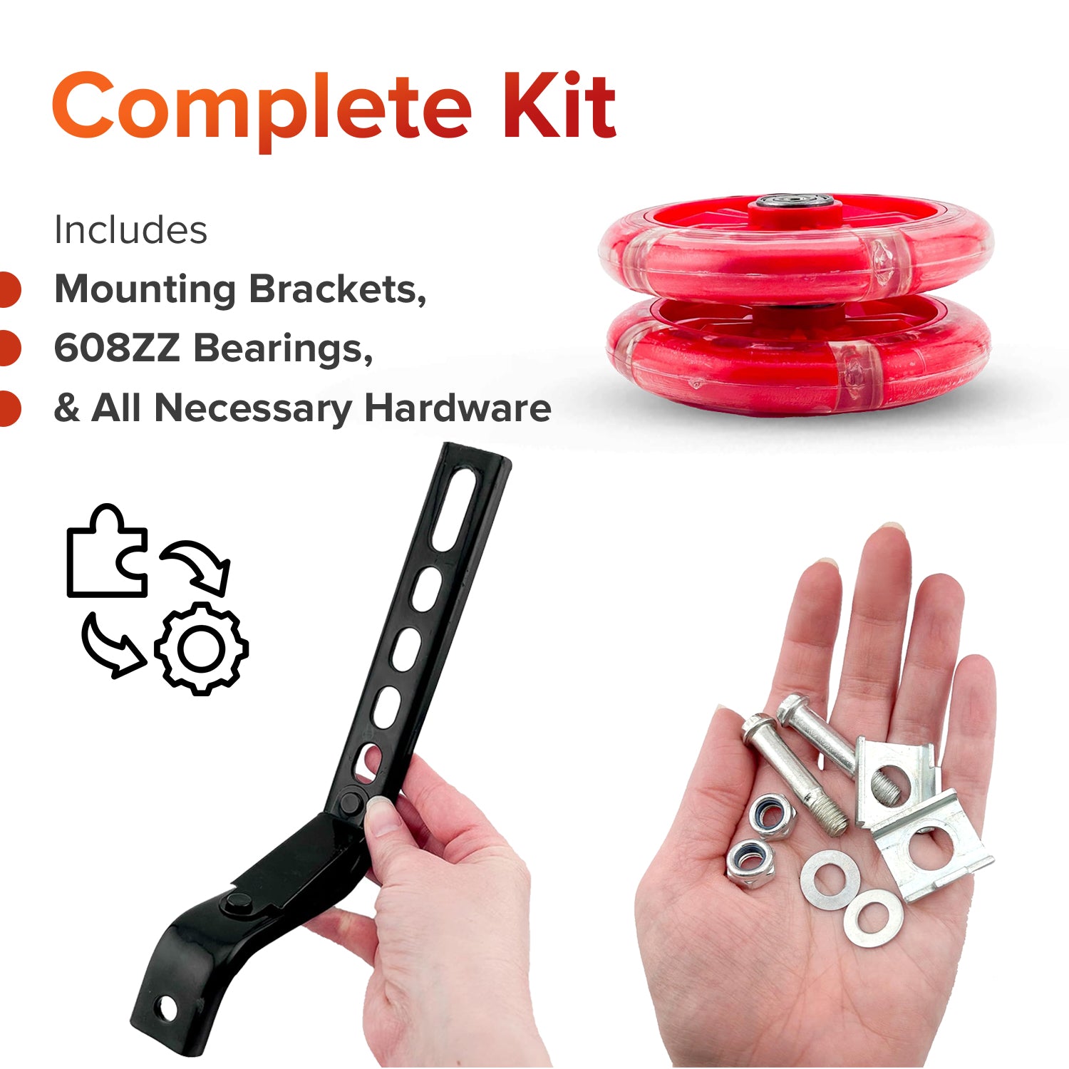 Training Wheels with Brackets & Hardware (Set of 2)