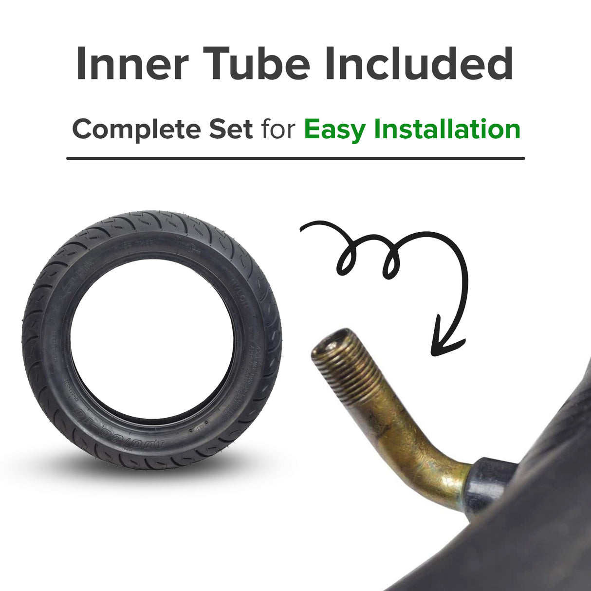 3.00-10 (100/80-10) Tire & Tube Set with KF853 Tread for the Razor RSF650