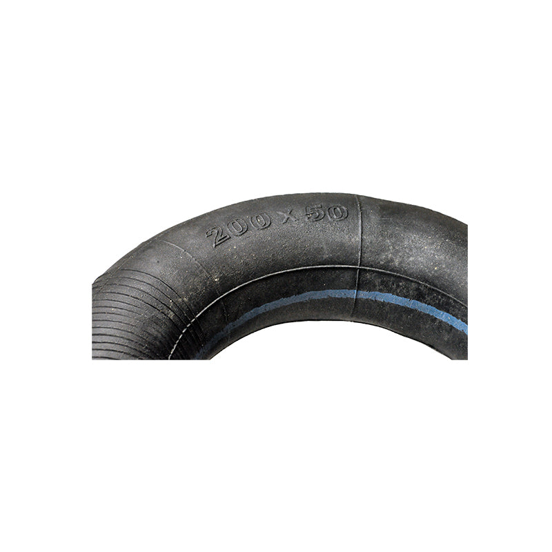 Close-up of a 200x50 (8''x2'') Inner Tube for Scooters, Power Chairs, and Wheelchairs, showcasing the synthetic rubber material and smooth texture, ideal for various mobility devices.