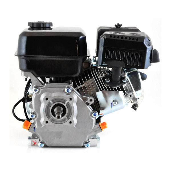 Close-up of a 200cc 6.5 Hp Mini Bike Engine for the Baja Mini Bike MB200, showcasing intricate mechanical components and gas tank, compatible with Baja Heat, Mini Baja, and Baja Warrior models.