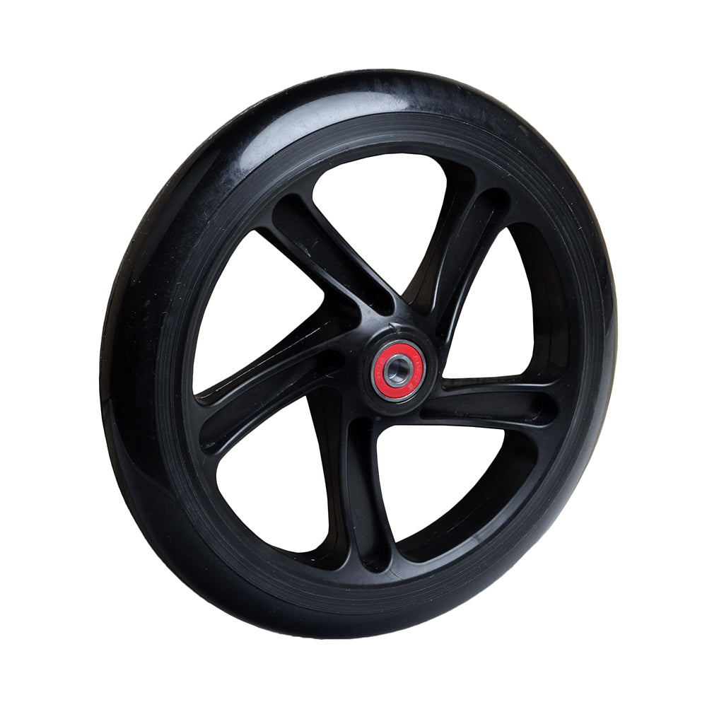 200 mm Wheel for the Razor A5 Lux & Carbon Lux Kick Scooter, featuring a sleek black design with a distinctive red center, ideal for enhancing performance and style.