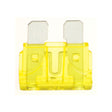 20 Amp ATO Blade Fuse: a yellow plastic fuse holder designed for 20-amp electrical systems, featuring a U-shaped structure. Ideal for automotive and electronic applications.