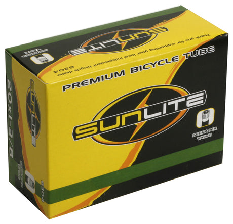 20x1.35-1.50 Bicycle Inner Tube with Straight Valve from Sunlite in branded packaging featuring a prominent logo.