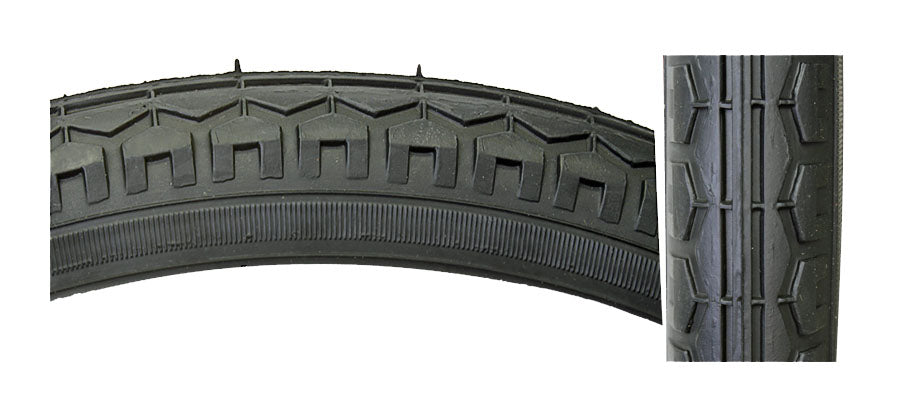 20x1.75 Street Bicycle Tire by Sunlite, featuring a distinct patterned tread, ideal for replacing old bike tires.