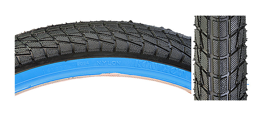 Close-up of a 20x1.95 Freestyle Kontact Bicycle Tire from Sunlite, highlighting the tread pattern and robust construction ideal for bike replacements.