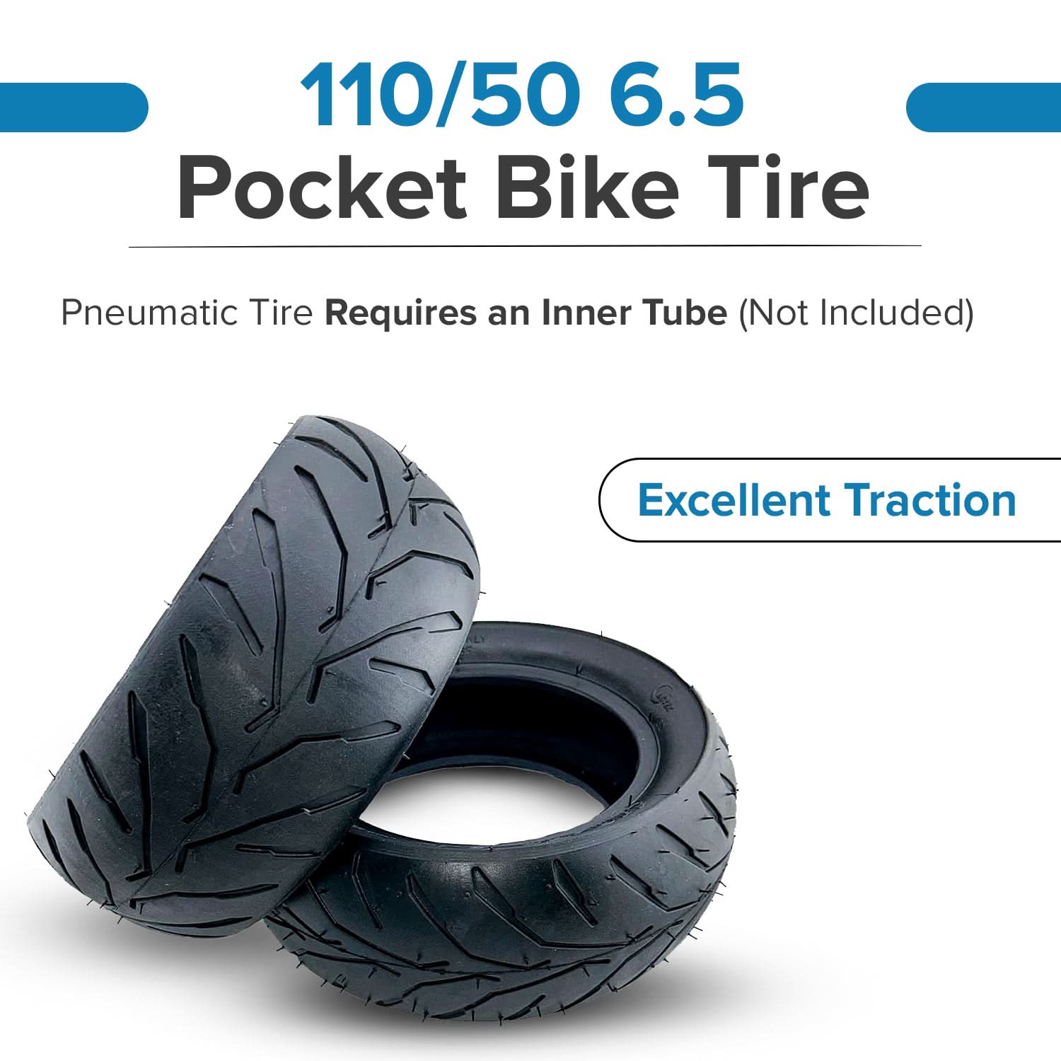 110/50-6.5 Tire for the Monster Moto / Mega Moto MM-eRCH (RCH e-Mini) & MME-250 (MM-E250) Electric Mini Bikes