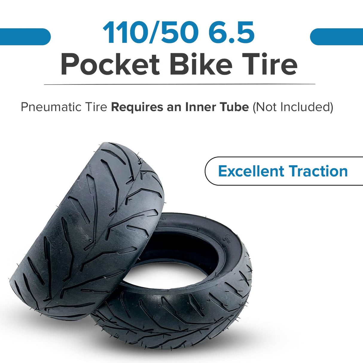 110/50-6.5 Tire for the Monster Moto / Mega Moto MM-eRCH (RCH e-Mini) & MME-250 (MM-E250) Electric Mini Bikes