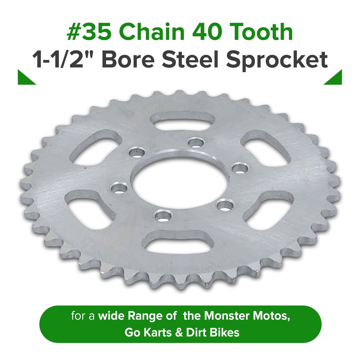 #35 Chain 40 Tooth Sprocket for the Monster Moto / Mega Moto MM-K80 80cc Go-Kart