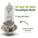 12 Volt 35 Watt Headlight Bulb for Baja Mini Bike MB165 & MB200 (Baja Heat, Mini Baja, Baja Warrior)