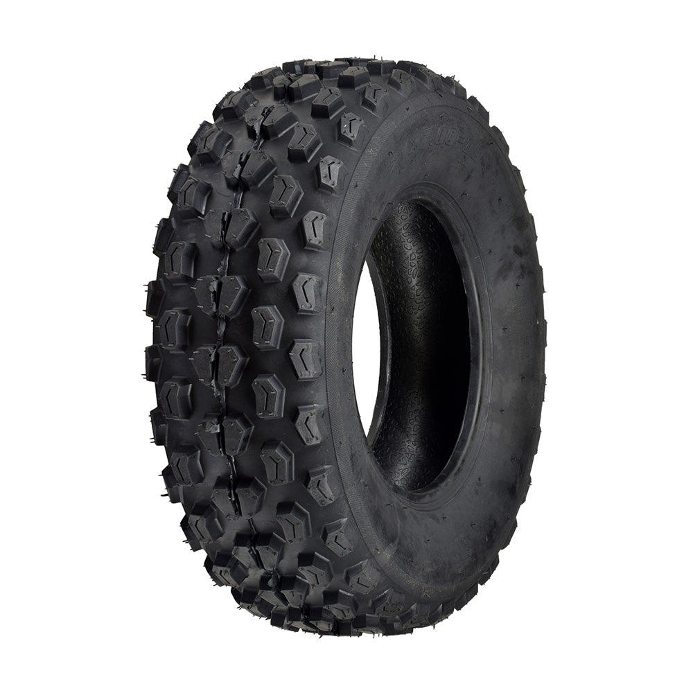 21x7.00-10 (175/70-10) tire with knobby tread for the Coleman BK200 go-kart, showcasing a close-up of the small tread pattern designed for optimal performance on off-road terrains.