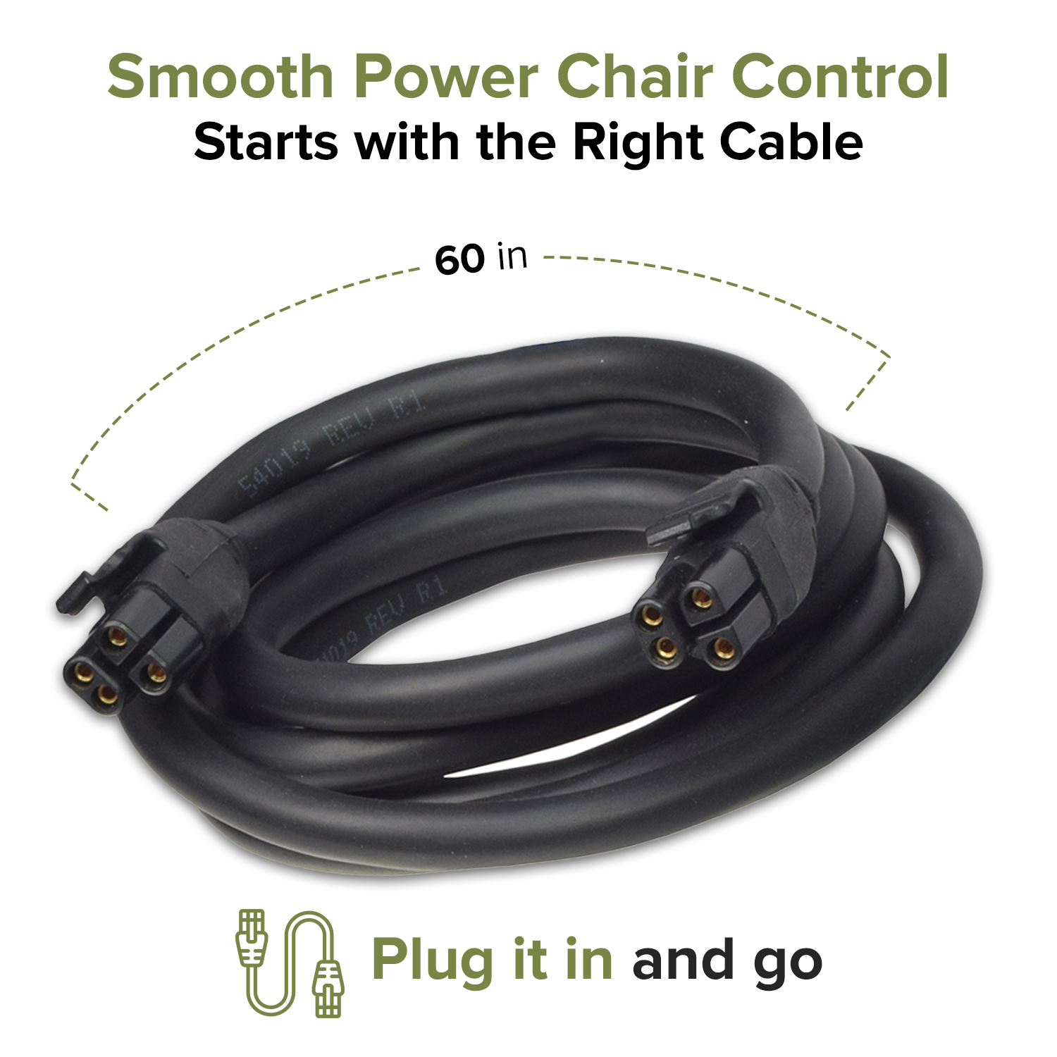 Dynamic LiNX Bus Cable for the Merits Vision Super (P327/P327-2), Vision Sport (P326A) & Vision CF (P322A) Power Chairs