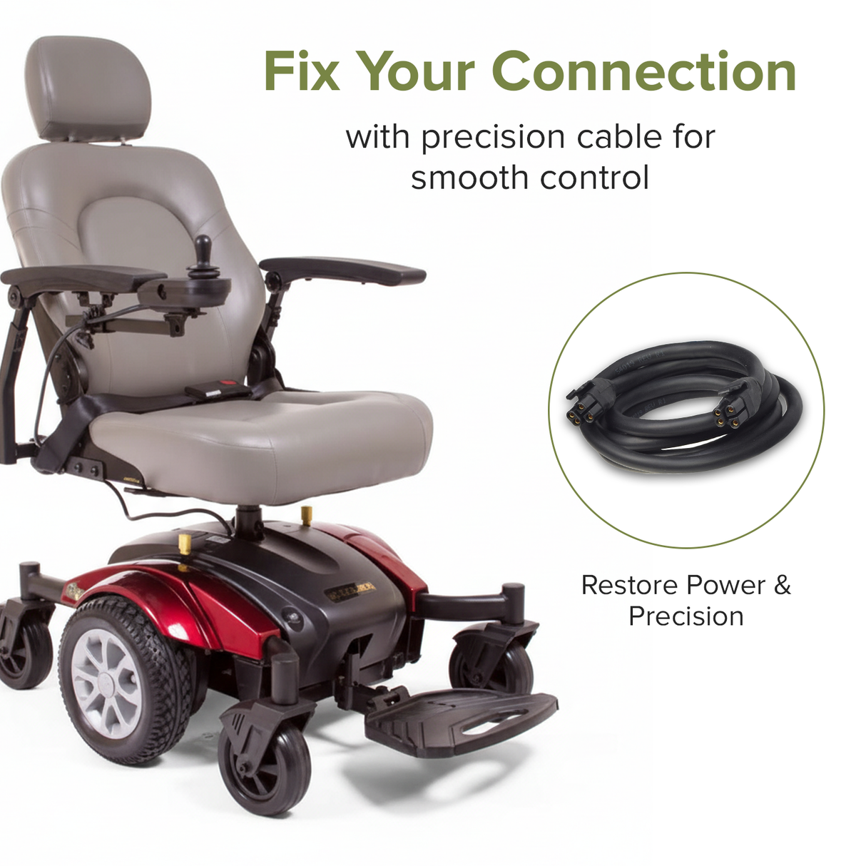 Dynamic LiNX Bus Cable for the Merits Vision Super (P327/P327-2), Vision Sport (P326A) & Vision CF (P322A) Power Chairs