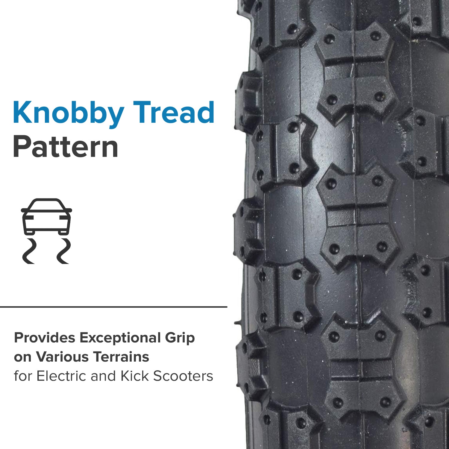 12"x2.125" (57-203) Kick Scooter Tire with TL603 Knobby Tread