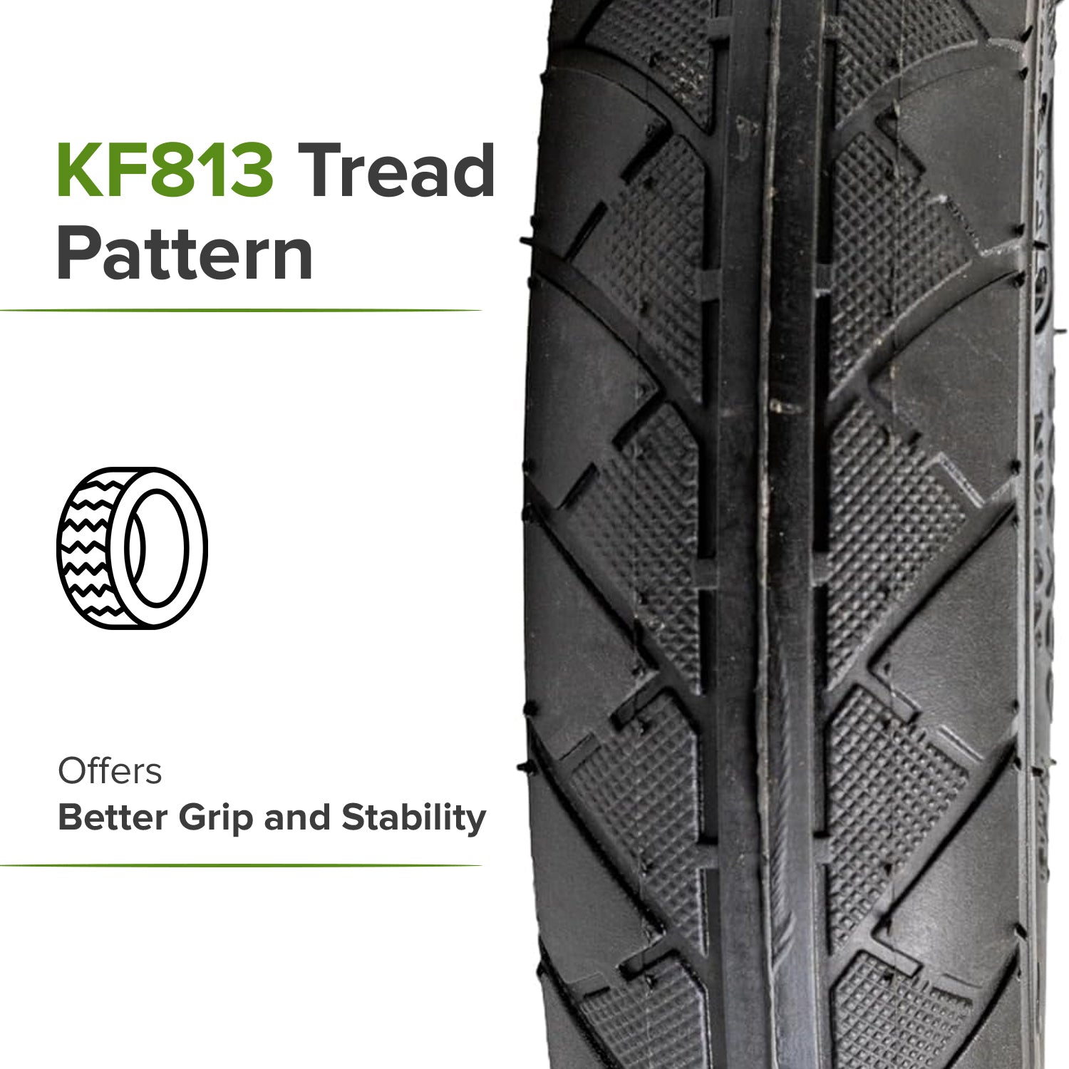 200x50 "No-Flat" Flat Free Solid Rubber Scooter Tire with KF813 Tread