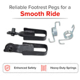 Footrest Pegs with Springs for Monster Moto / Mega Moto & Motovox Mini Bikes (Set of 2)