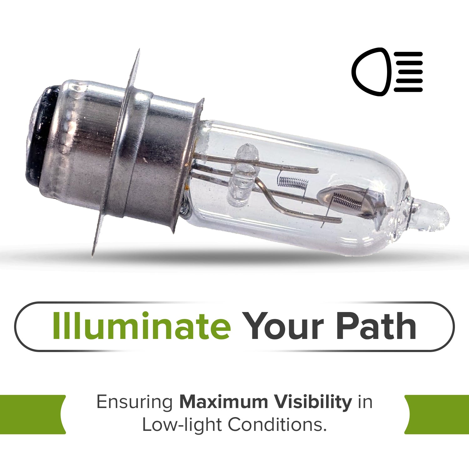 12 Volt 35 Watt Headlight Bulb with Rim for Scooters