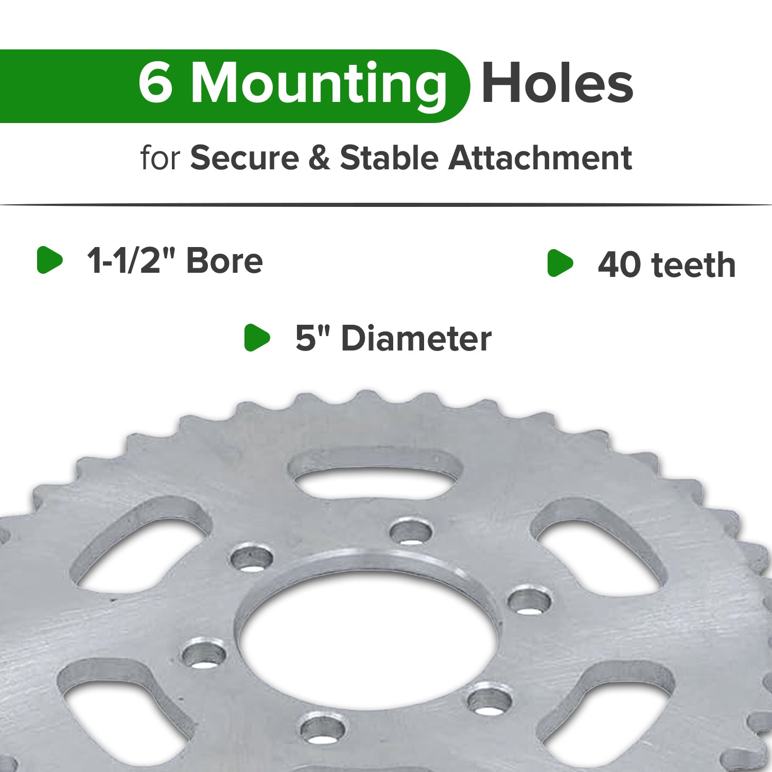 #35 Chain 40 Tooth Sprocket for the Monster Moto / Mega Moto MM-K80 80cc Go-Kart