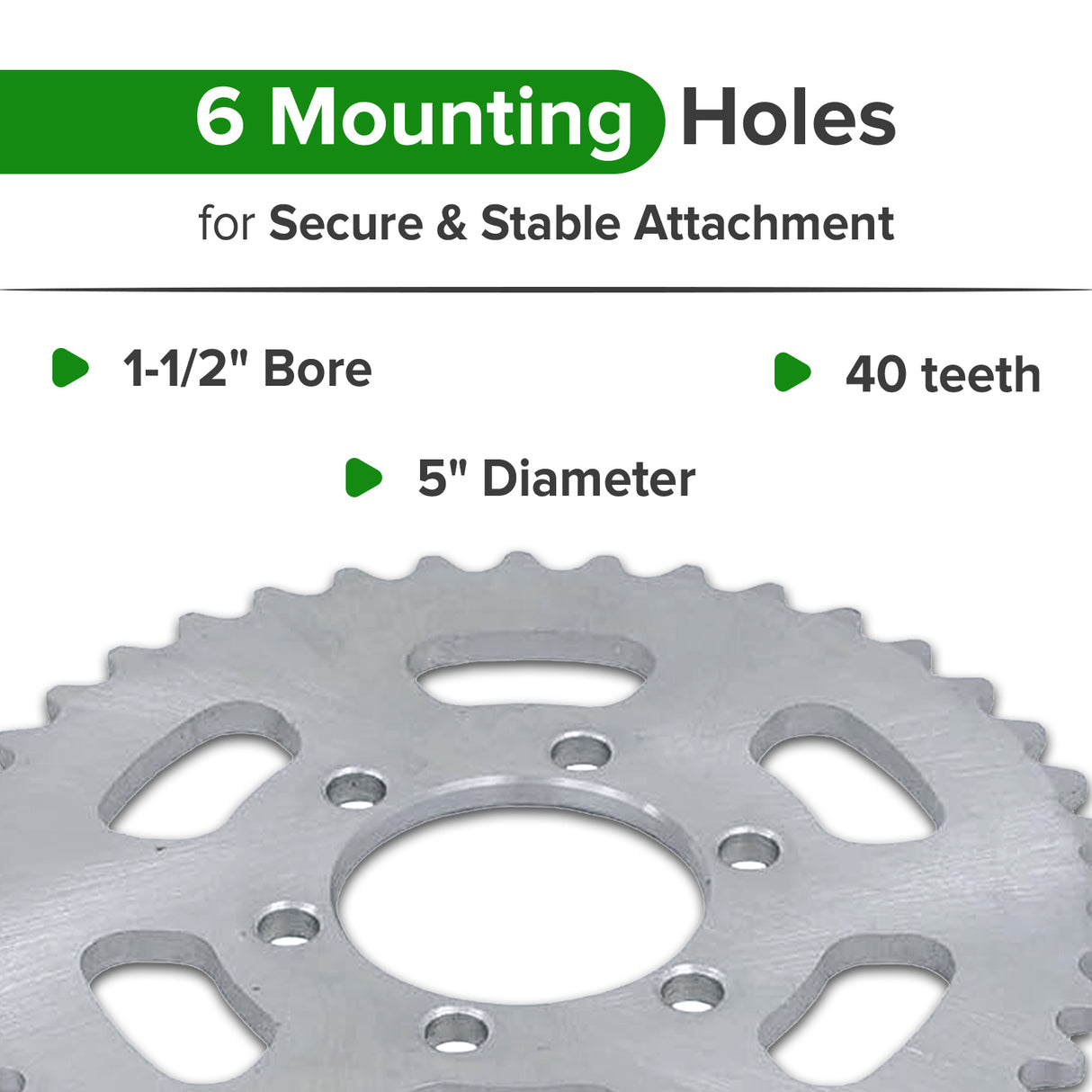 #35 Chain 40 Tooth Sprocket for the Monster Moto / Mega Moto MM-K80 80cc Go-Kart