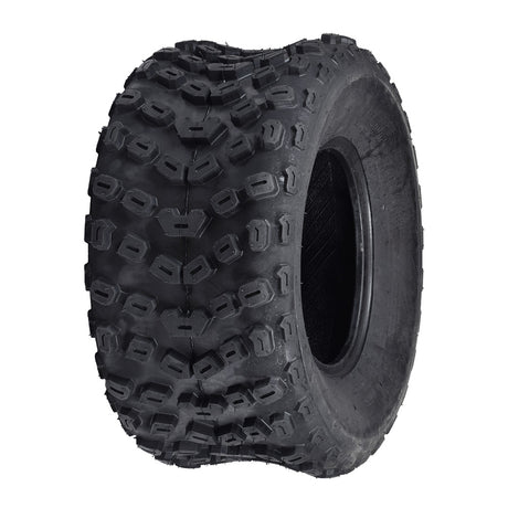 22x11.00-10 (280/55-10) Tire for the Coleman BK200 Go-Kart, featuring a robust black rim and offroad knobby tread for superior traction on mud, clay, and gravel trails.