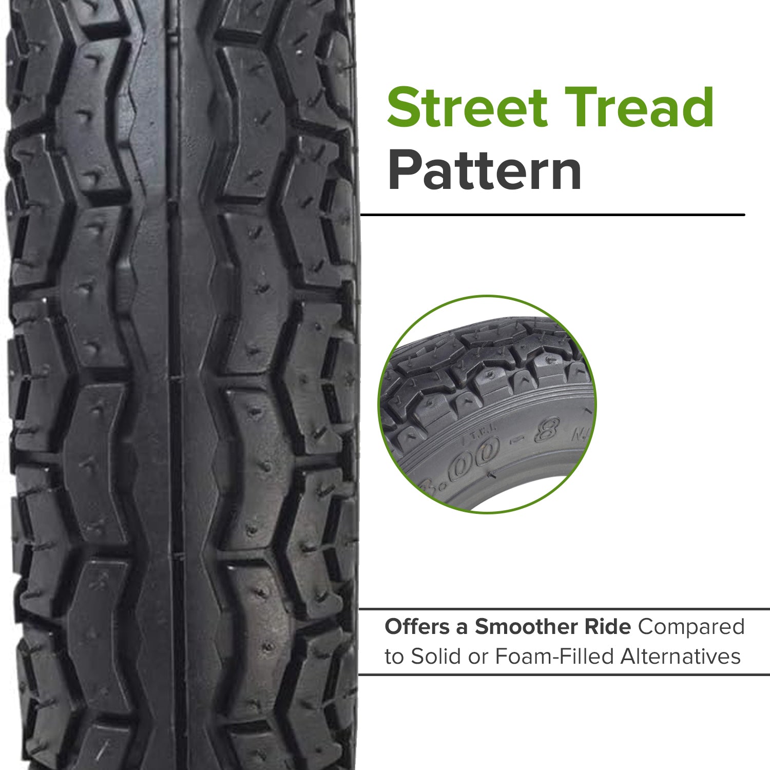 3.00-8 Tire with QD005 Street Tread