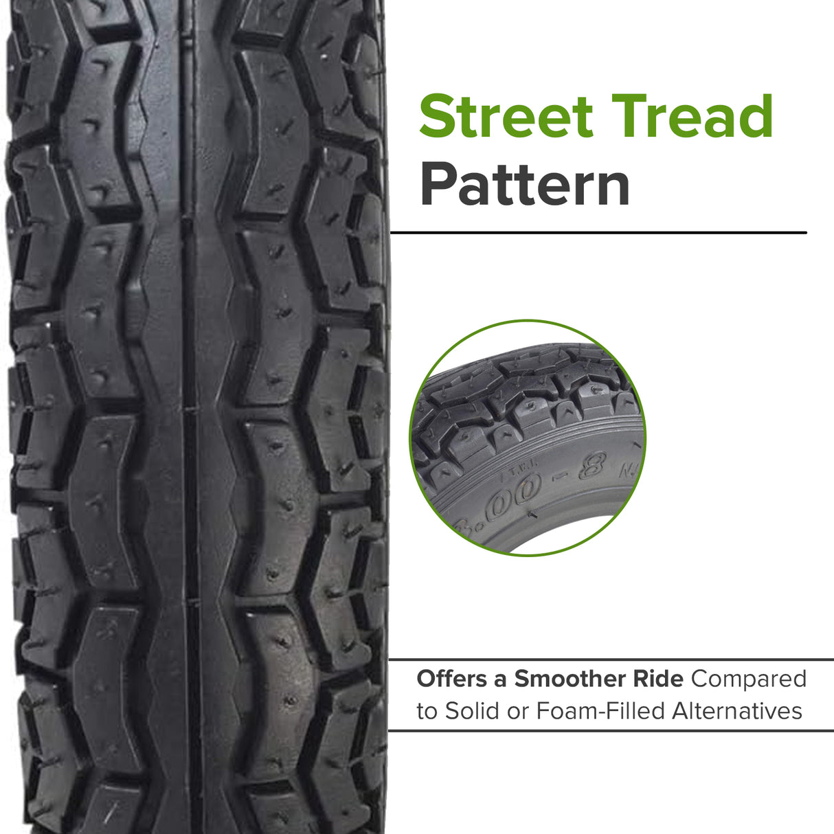 3.00-8 Tire with QD005 Street Tread
