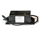 24 Volt 3.0 Amp On-Board Battery Charger for Pride Shuttle (SC100/SC140), featuring a black device with attached wires and a visible close-up of a battery, designed as a replacement charging system.