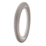 24x1-3/8 Solid (Flat-Free) Urethane Wheelchair Tube Insert displayed as a close-up of a white oval object, ideal for replacing standard pneumatic inner tubes, ensuring no flat tires.