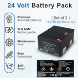 15 Ah 24 Volt (12 Ah Upgrade) UB12150 AGM Mobility Scooter Battery Pack